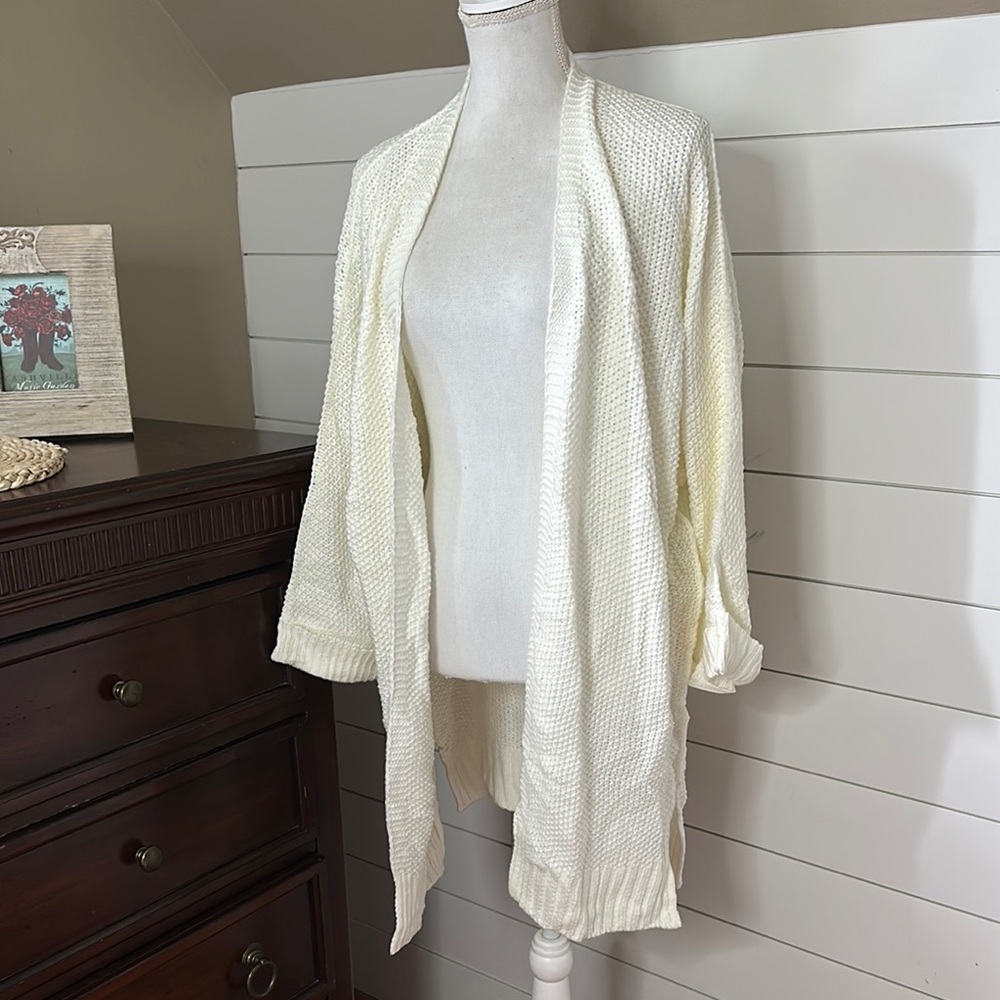 Ivory Chunky Knit Open Front Cardigan Sweater Xxl Chic Soul